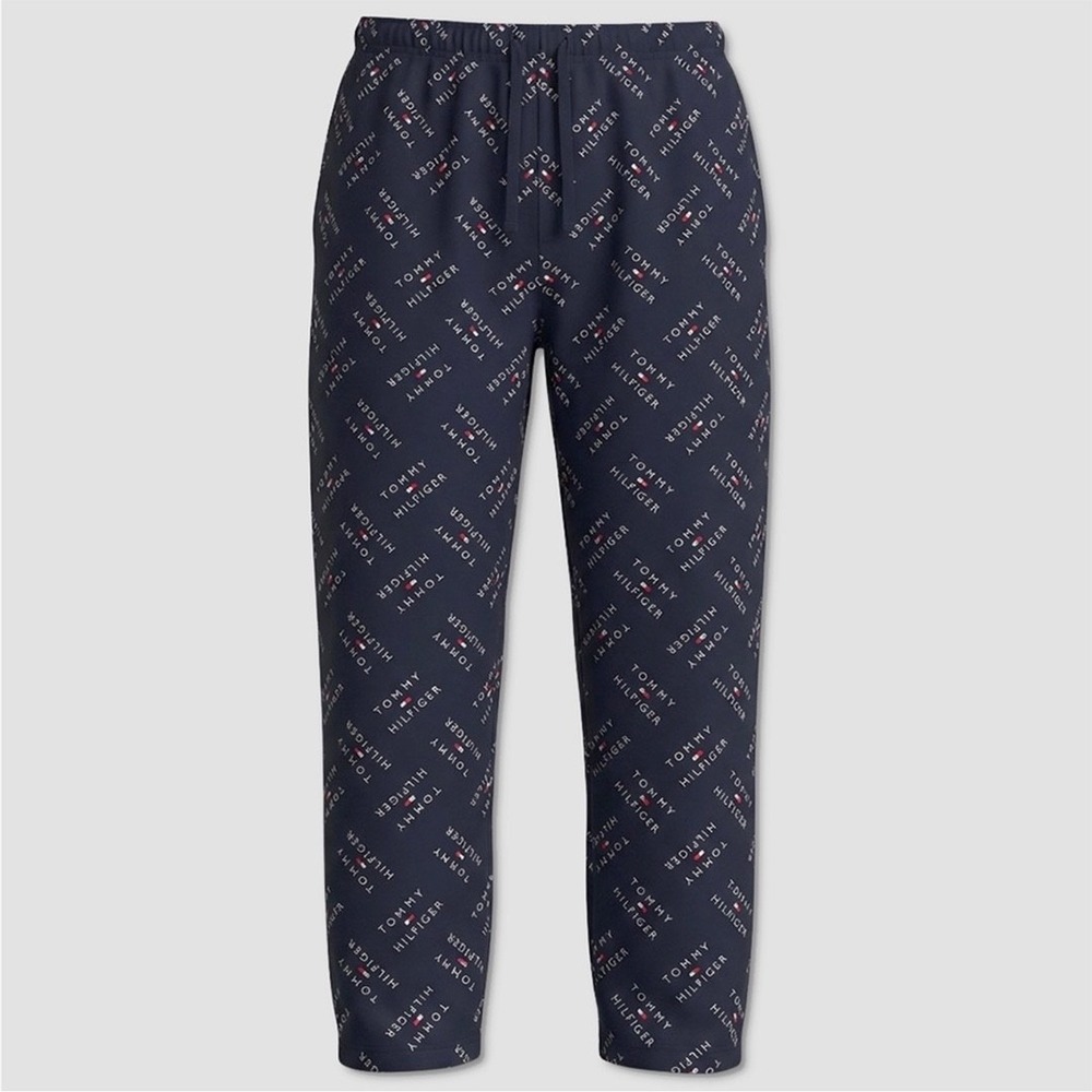 Mens Tommy Hilfiger Lounge / Pajama Pants  - NWT Large All Over Logo - #48576-D9